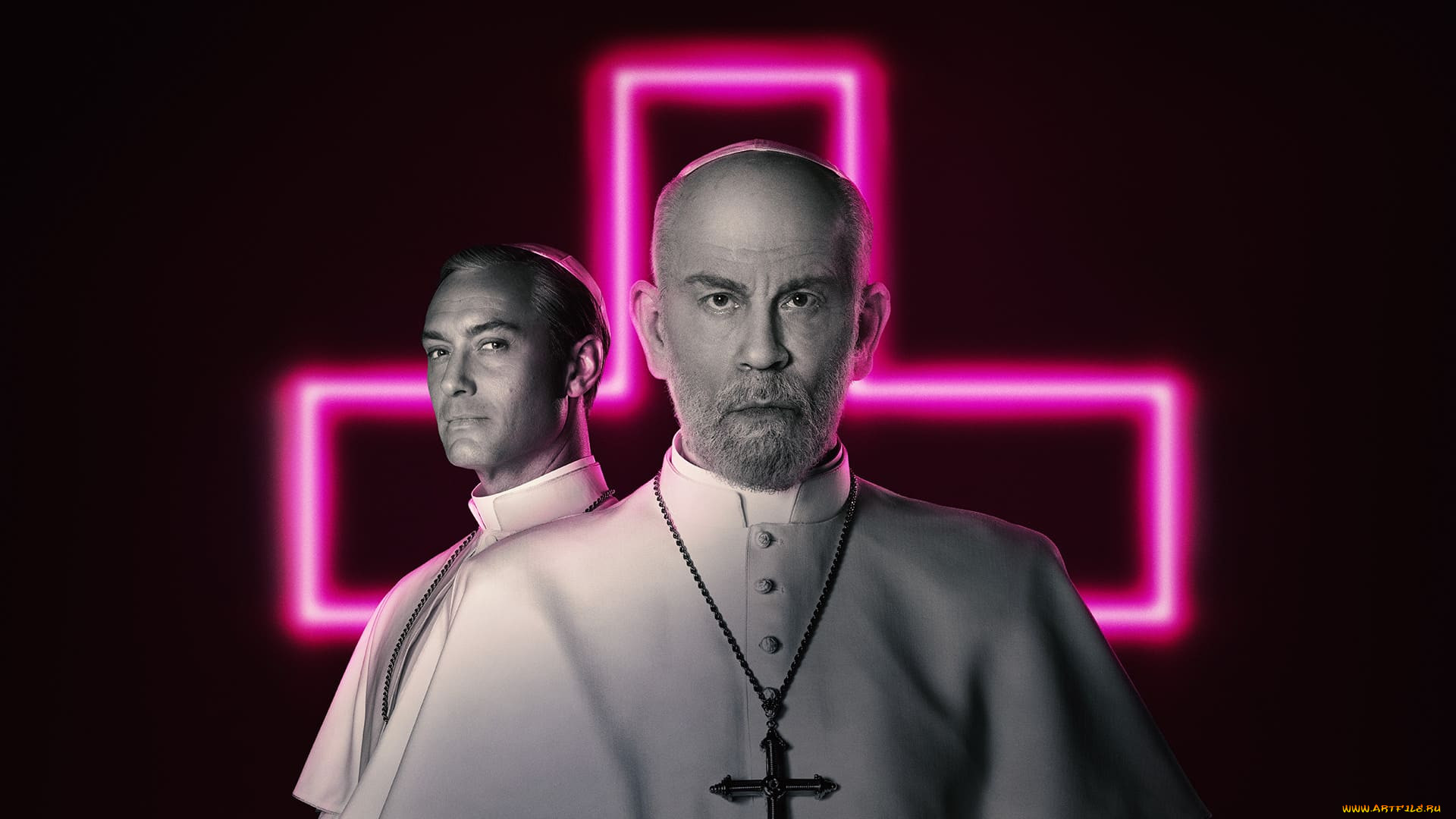 Обои Свалка The New Pope (сериал), обои для рабочего стола, фотографии кино  фильмы, the new pope , сериал, священники, крест Обои для рабочего стола,  скачать обои картинки заставки на рабочий стол.